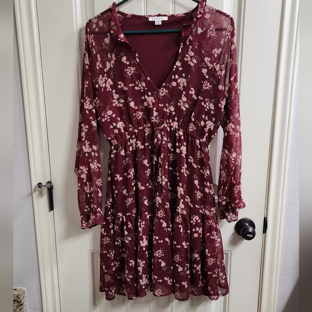 Maroon floral dress